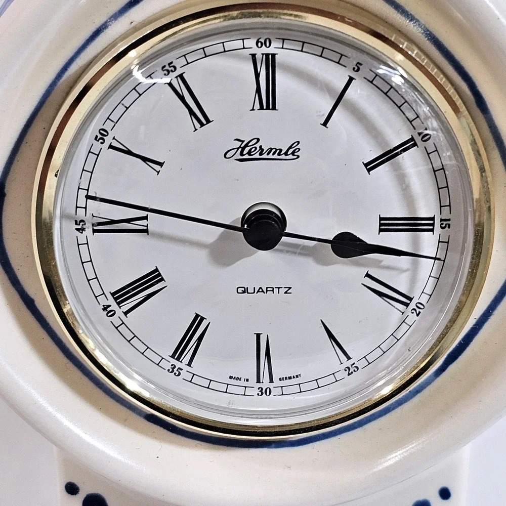 Royal Goedewaagen Amata Ceramic Mantel Clock‎ Hermle Quartz Handpainted Germany